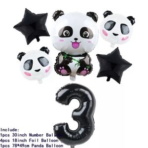 3 year old Panda Birthday Balloons set